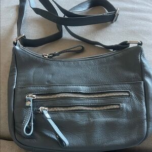 Stylish blue Leather Crossbody Bag